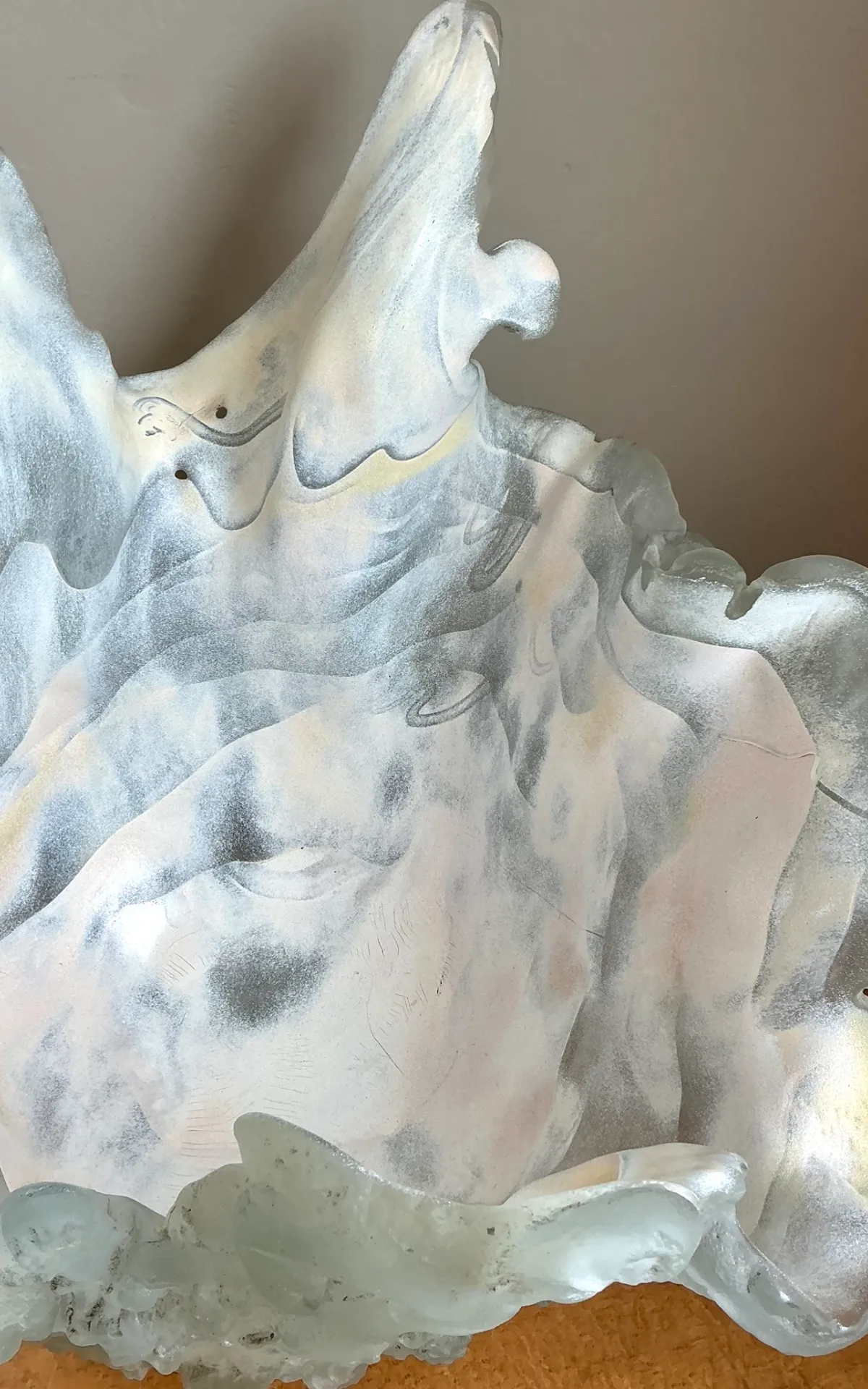 Vintage Monumental Biomorphic Sculptural Glass Bowl — additional photo 3