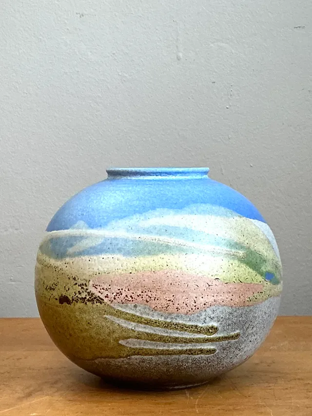 Vintage Abstract Glazed Ceramic Vase — additional photo 3