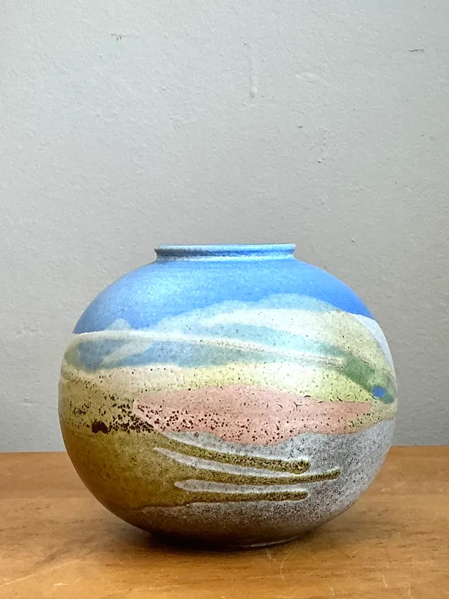 Vintage Abstract Glazed Ceramic Vase — additional photo 1