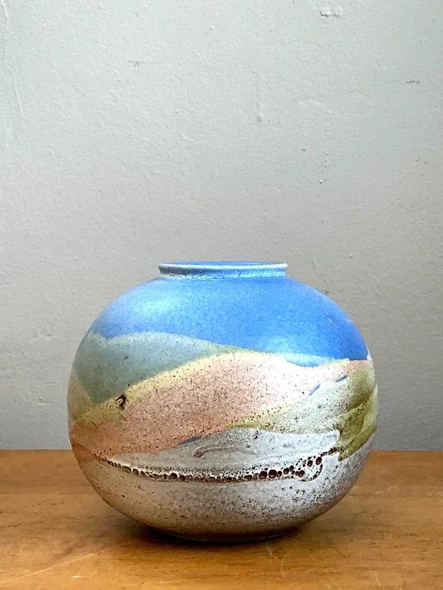 Vintage Abstract Glazed Ceramic Vase — additional photo 2