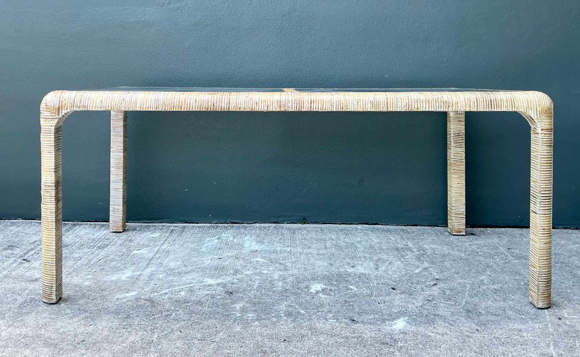 Vintage Rattan and Glass Dining Table — additional photo 7