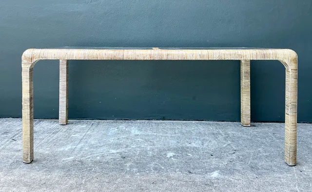 Vintage Rattan and Glass Dining Table — additional photo 7
