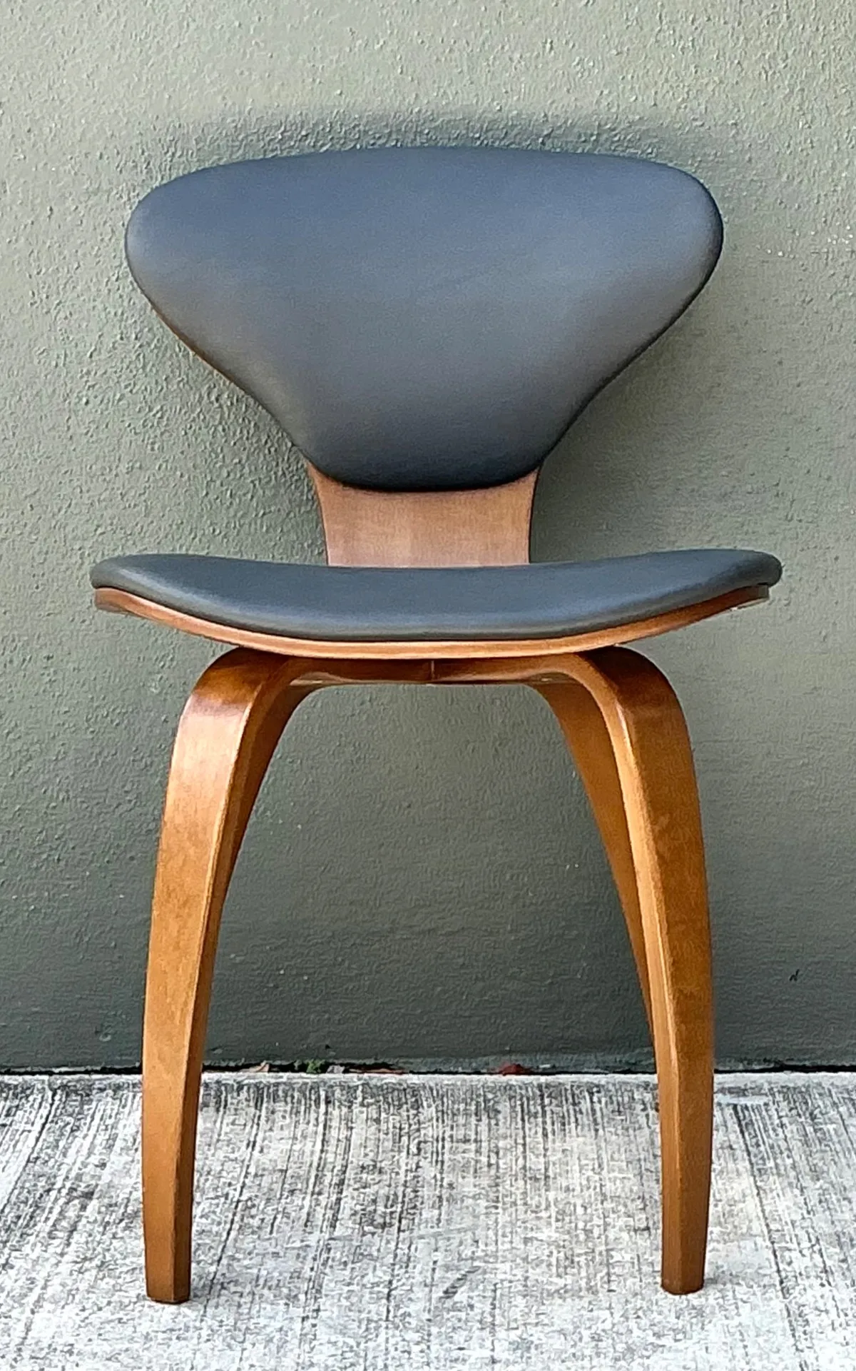 Vintage Wood and Leather Cherner Dining Chair — additional photo 6