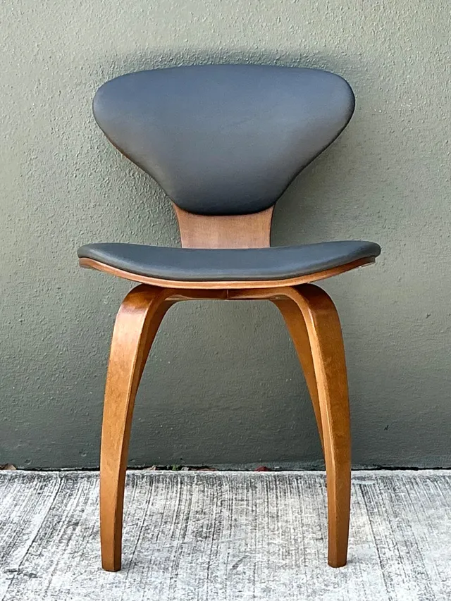 Vintage Wood and Leather Cherner Dining Chair — additional photo 6