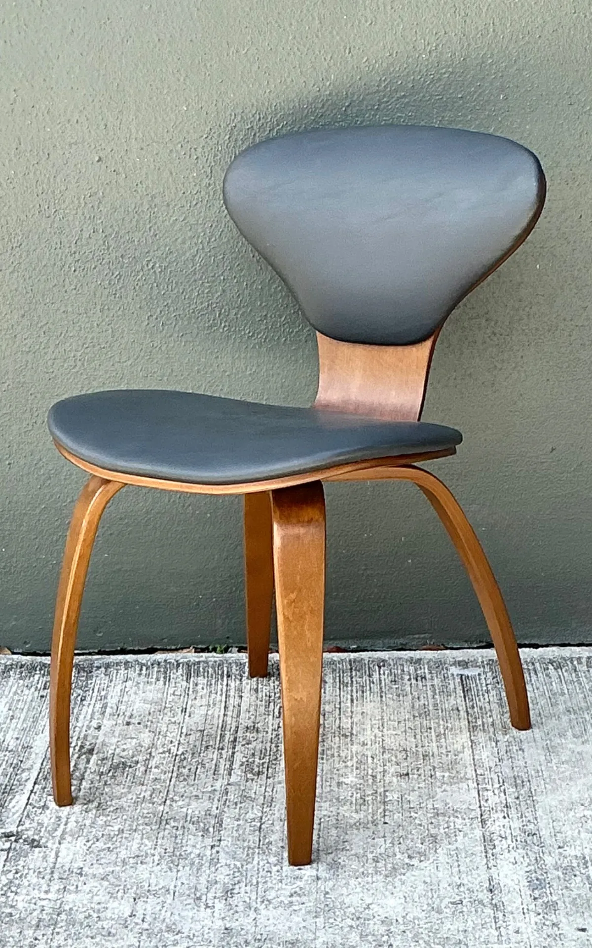 Vintage Wood and Leather Cherner Dining Chair — additional photo 8