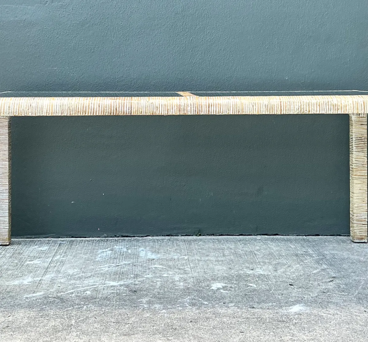 Vintage Rattan and Glass Dining Table — additional photo 4