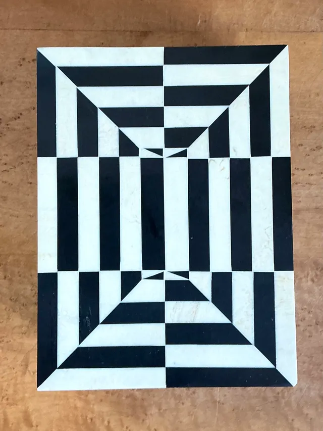 Vintage Black and White Bone Box — additional photo 1
