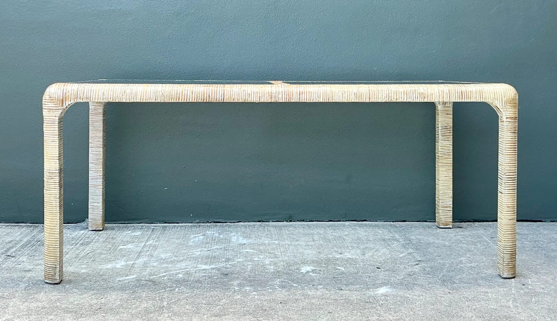 Vintage Rattan and Glass Dining Table — additional photo 2