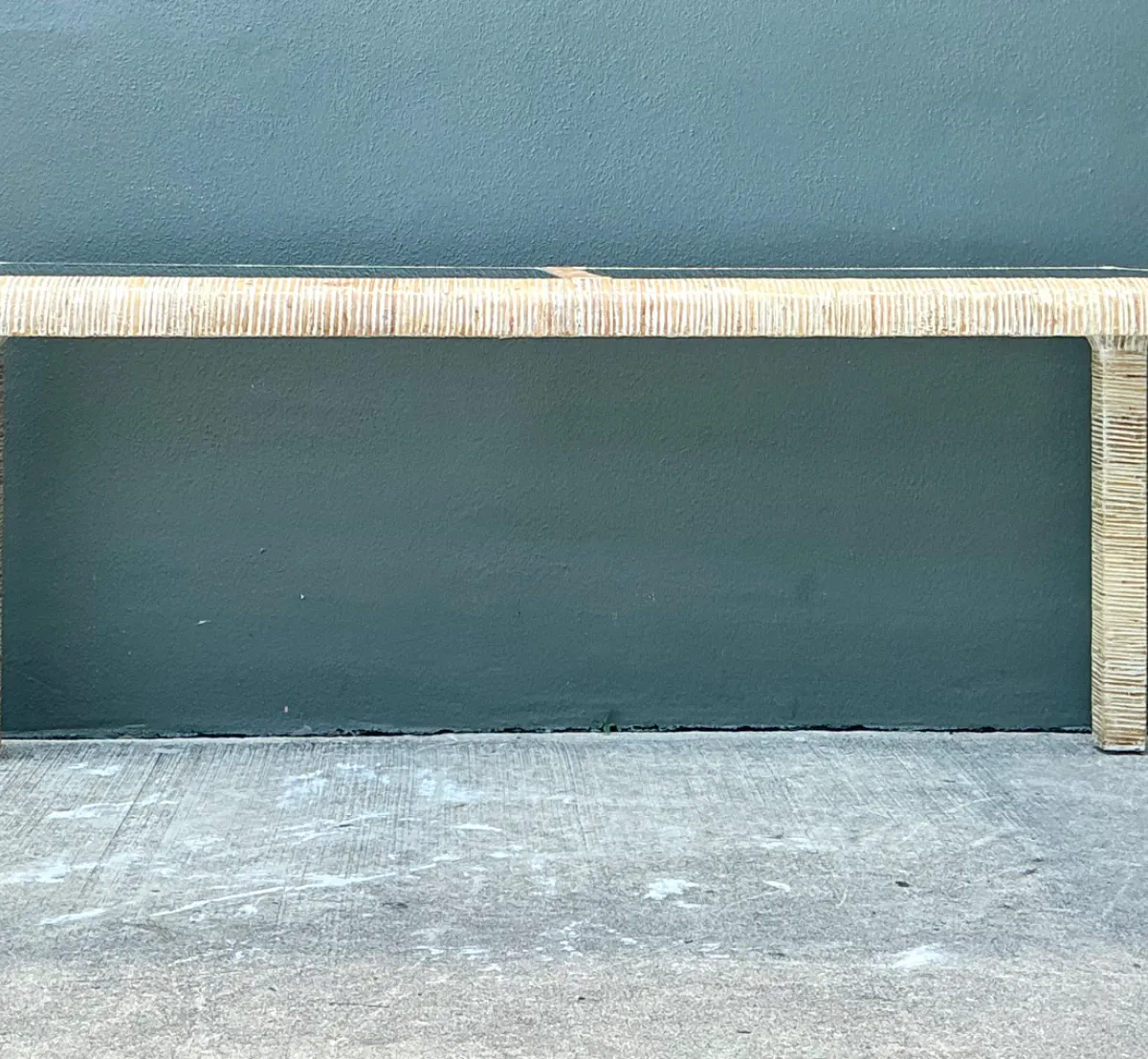 Vintage Rattan and Glass Dining Table — additional photo 2