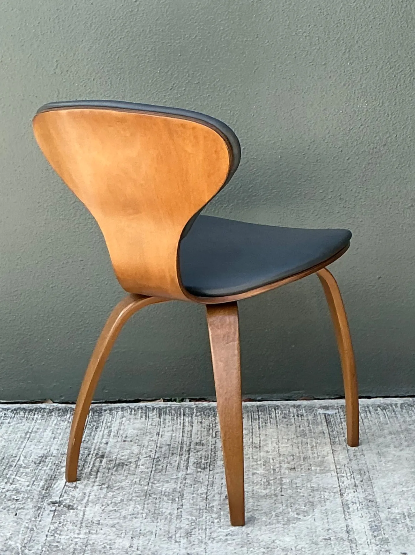 Vintage Wood and Leather Cherner Dining Chair — additional photo 5