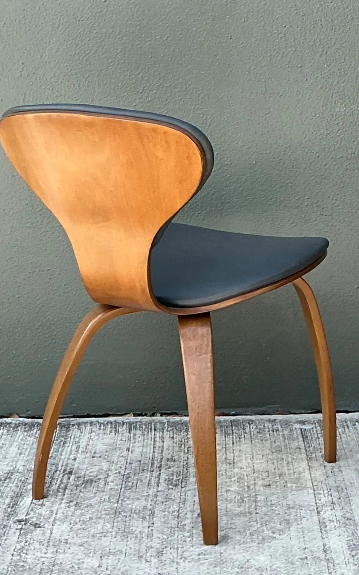 Vintage Wood and Leather Cherner Dining Chair — additional photo 5