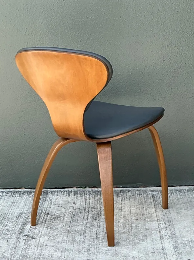 Vintage Wood and Leather Cherner Dining Chair — additional photo 5
