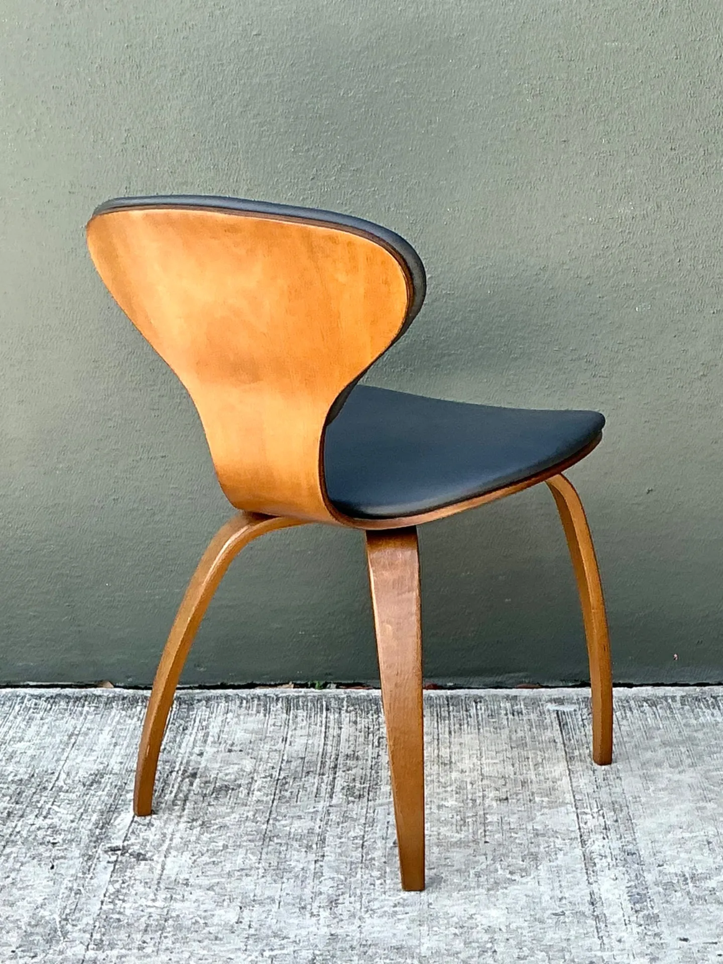 Vintage Wood and Leather Cherner Dining Chair — additional photo 7