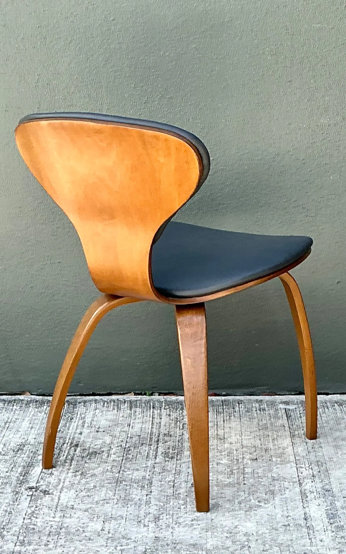 Vintage Wood and Leather Cherner Dining Chair — additional photo 7