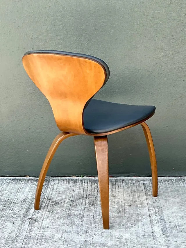 Vintage Wood and Leather Cherner Dining Chair — additional photo 7