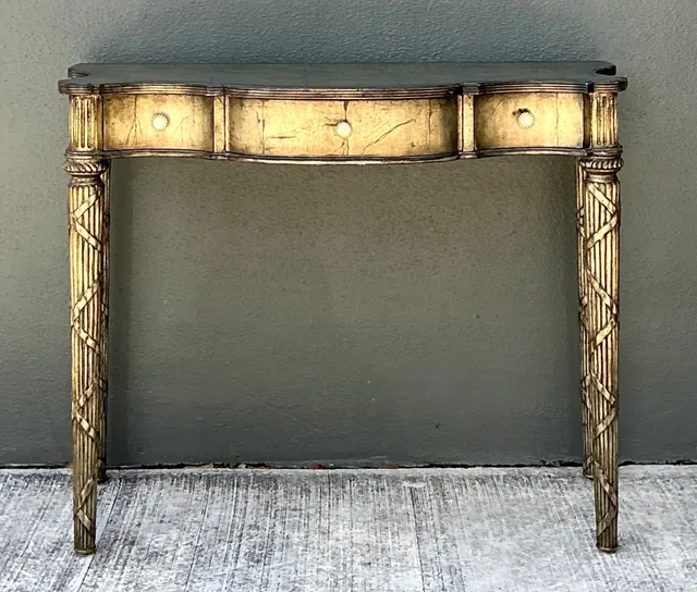 Vintage Mainland Smith Gold Finish Wood Console Table — additional photo 1