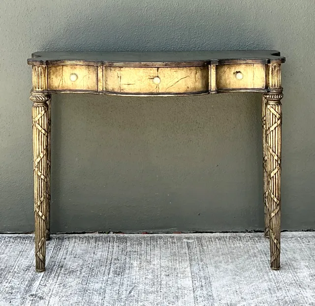 Vintage Mainland Smith Gold Finish Wood Console Table — additional photo 3