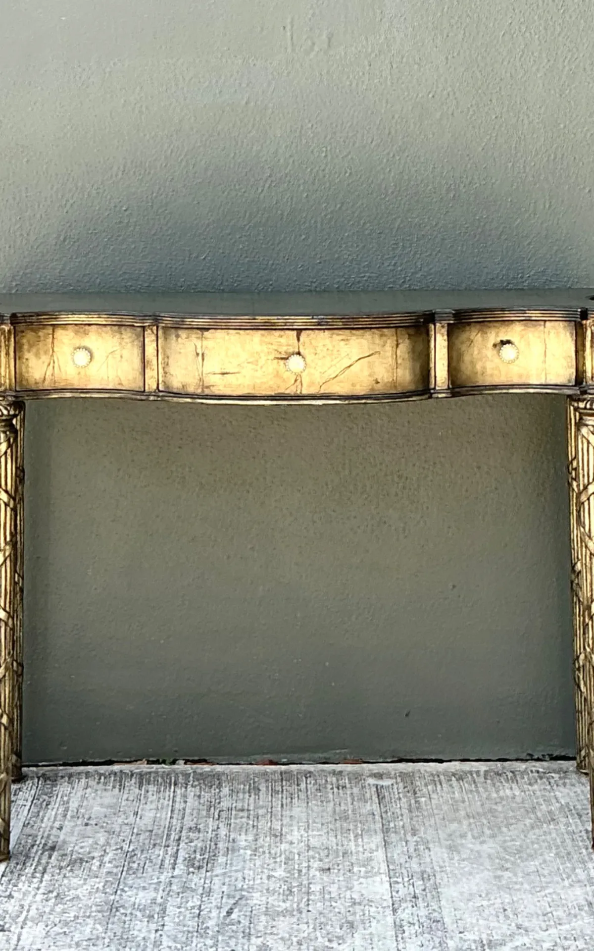 Vintage Mainland Smith Gold Finish Wood Console Table — additional photo 5