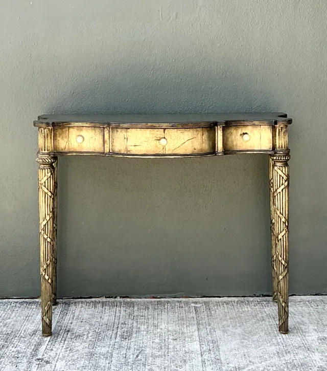 Vintage Mainland Smith Gold Finish Wood Console Table — additional photo 5