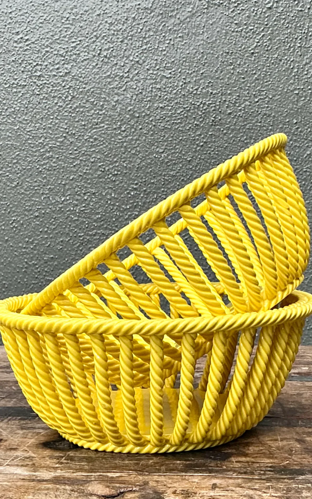 Vintage Italian Yellow Rope Ceramic Bowls - A Pair — additional photo 6