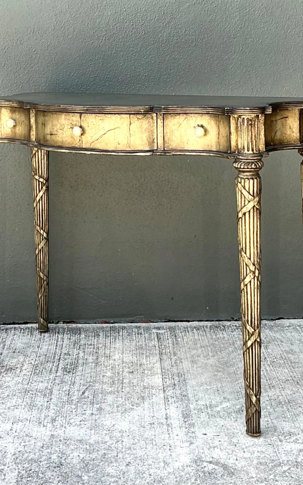 Vintage Mainland Smith Gold Finish Wood Console Table — additional photo 7
