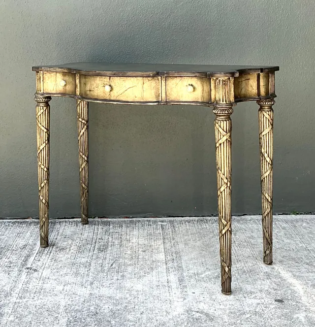 Vintage Mainland Smith Gold Finish Wood Console Table — additional photo 7