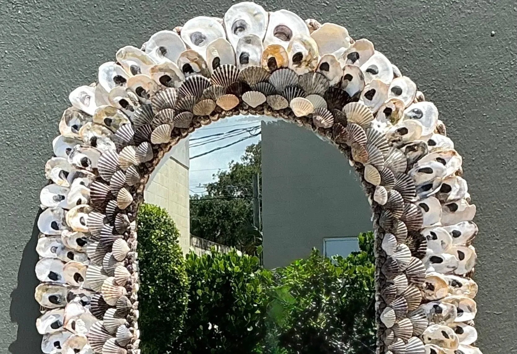 Vintage Shell Encrusted Wall Mirror — additional photo 1
