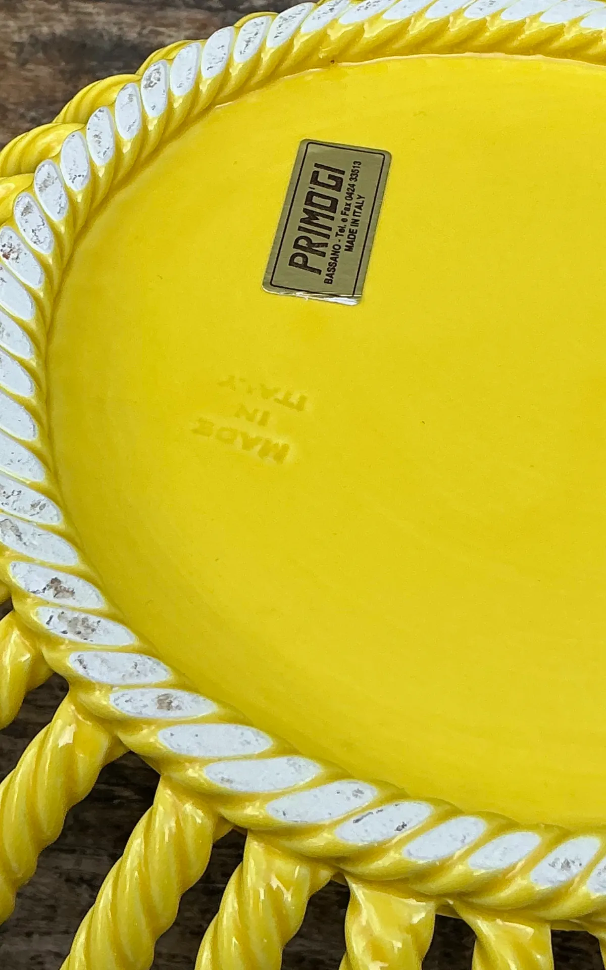 Vintage Italian Yellow Rope Ceramic Bowls - A Pair — additional photo 4