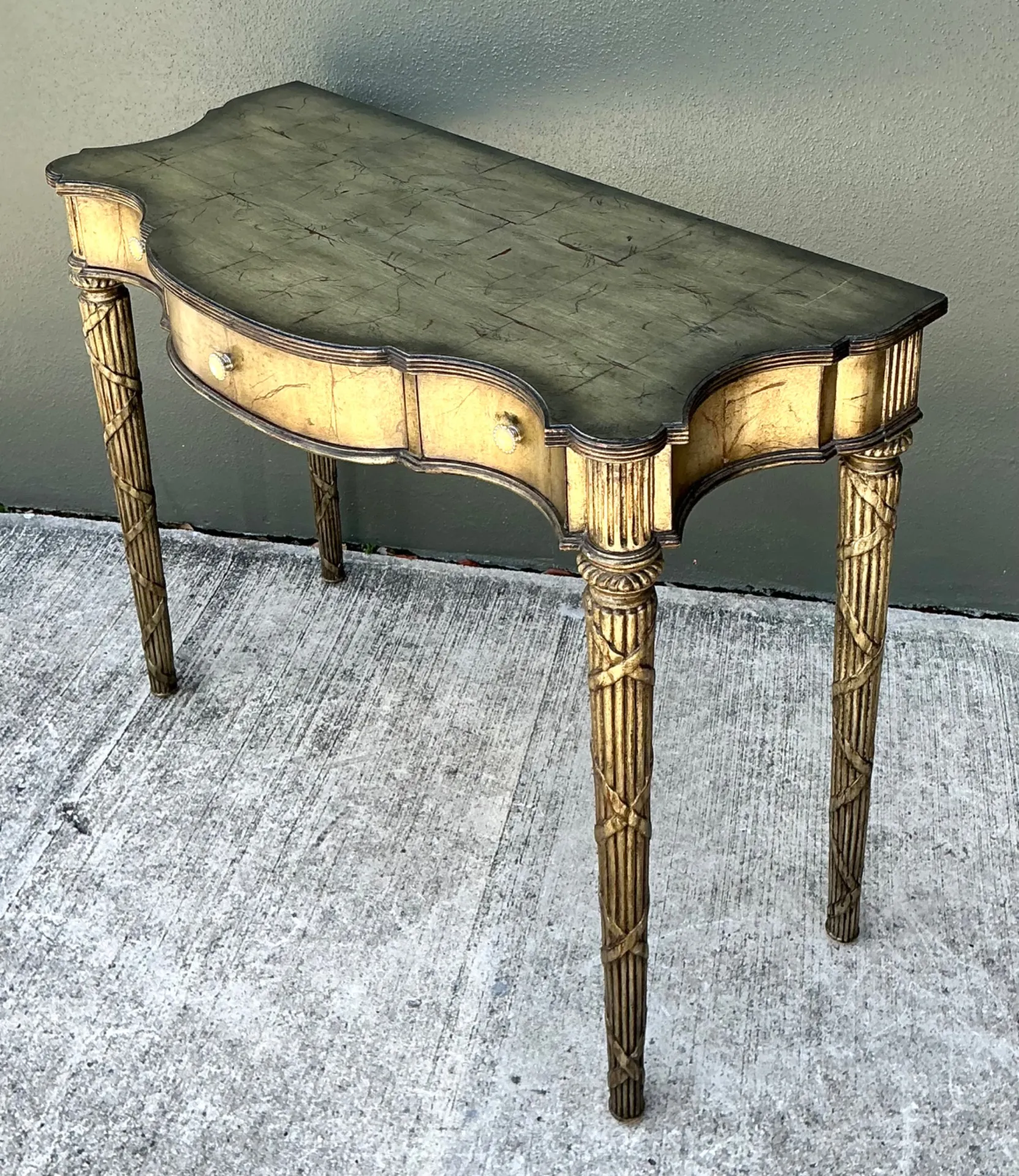 Vintage Mainland Smith Gold Finish Wood Console Table — additional photo 4
