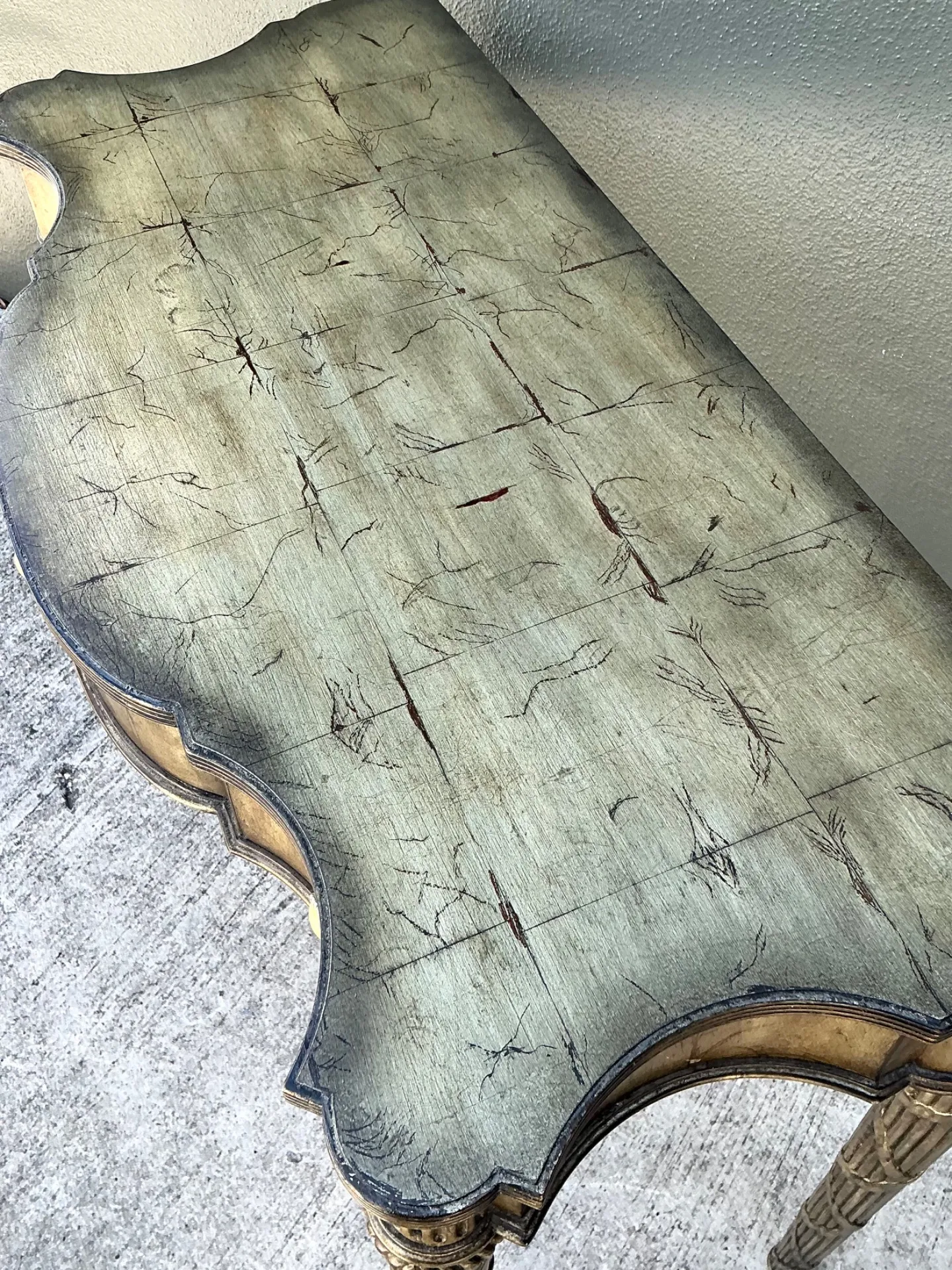 Vintage Mainland Smith Gold Finish Wood Console Table — additional photo 6