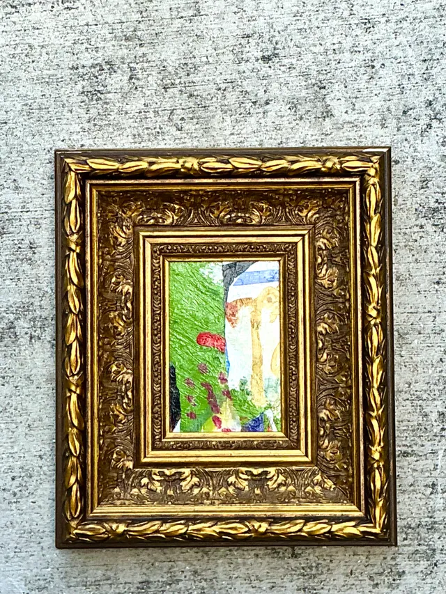 Vintage Framed Abstract Oil Painting — additional photo 2