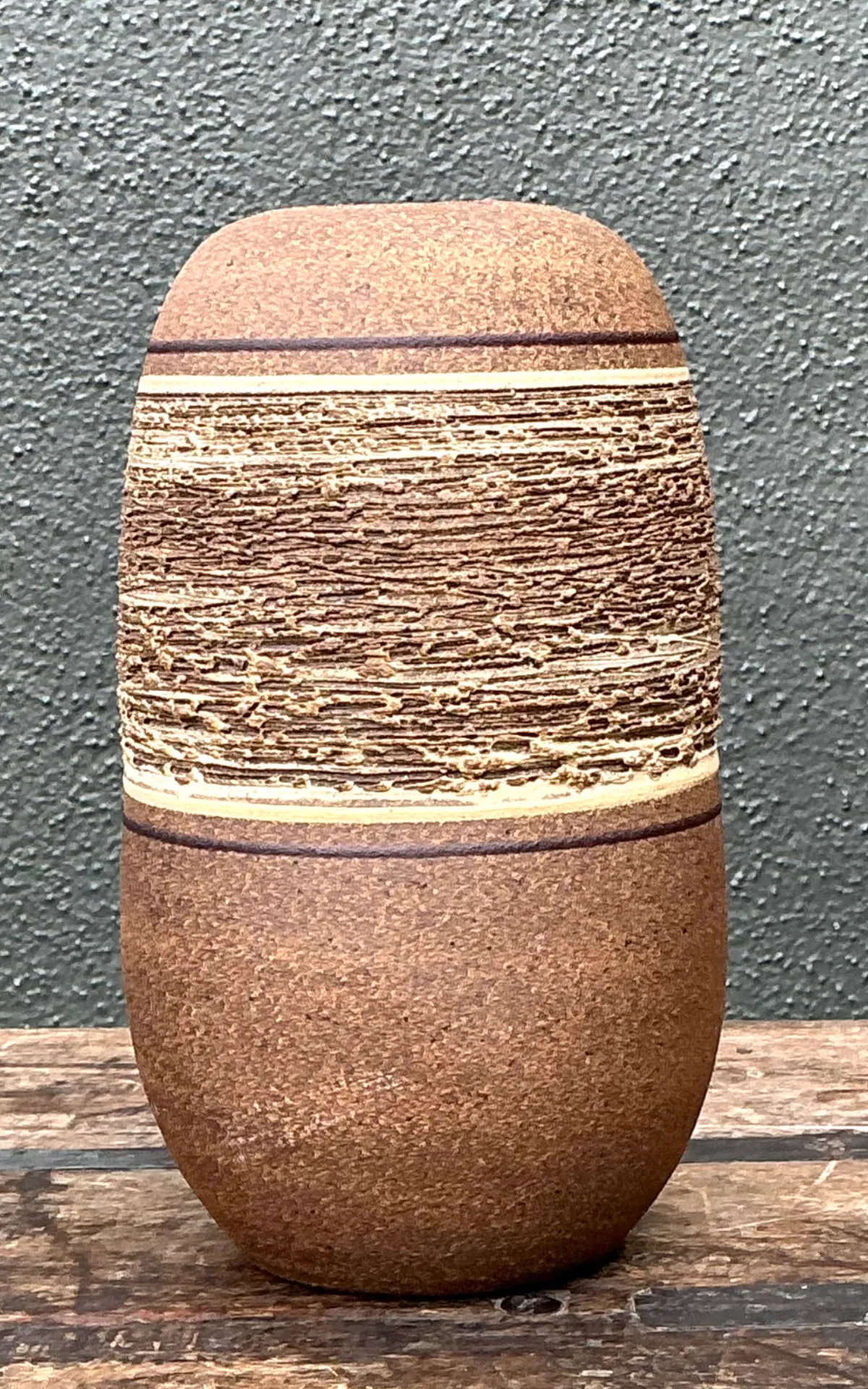 Vintage Textured Studio Pottery Vase