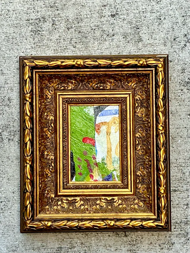 Vintage Framed Abstract Oil Painting — additional photo 3