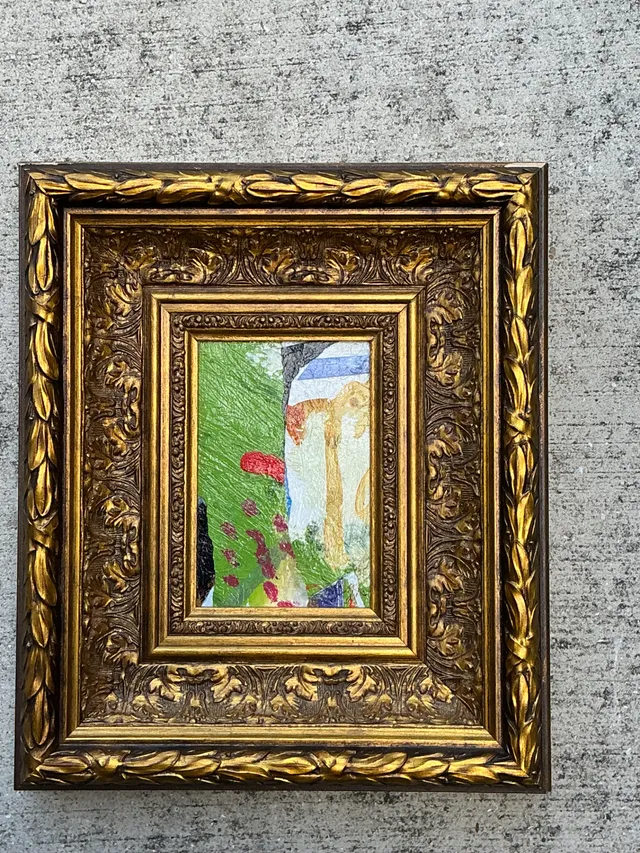 Vintage Framed Abstract Oil Painting — additional photo 1