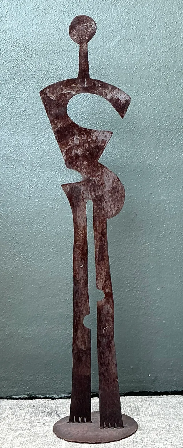 Vintage Patinated Abstract Metal Sculpture — additional photo 2