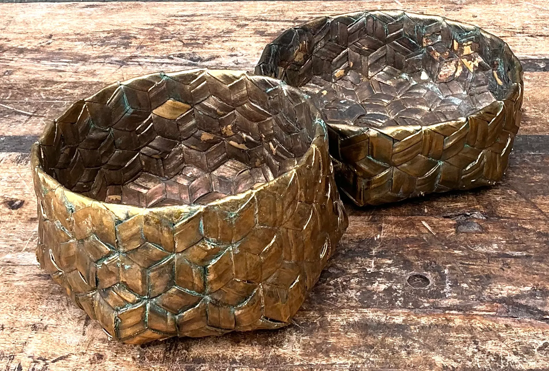 Vintage Gilded Rattan Decorative Hexagon Box — additional photo 5