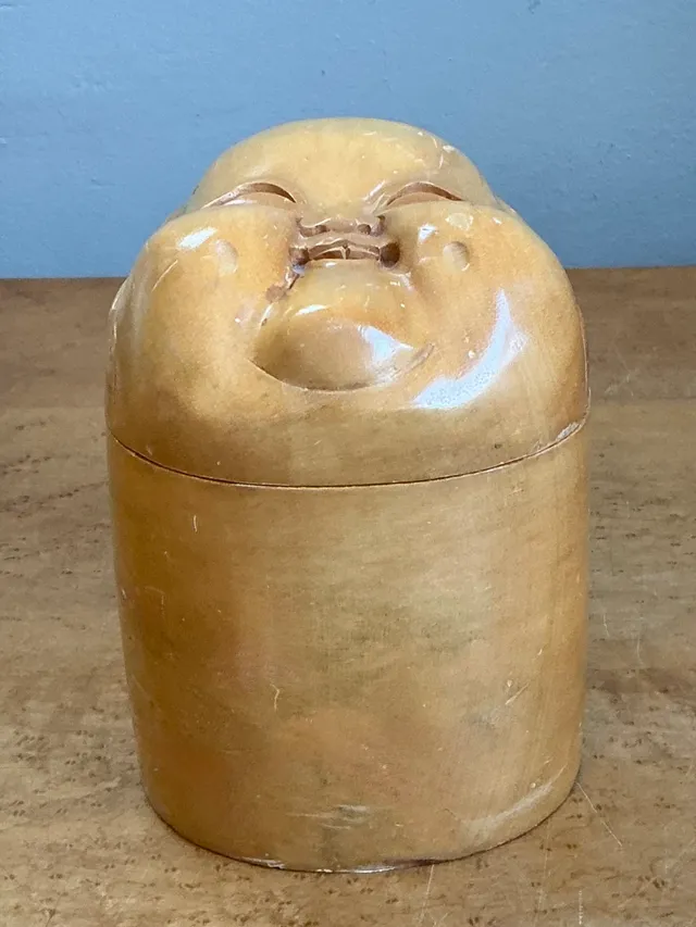 Vintage Carved Wood Smiling Face Box — additional photo 5