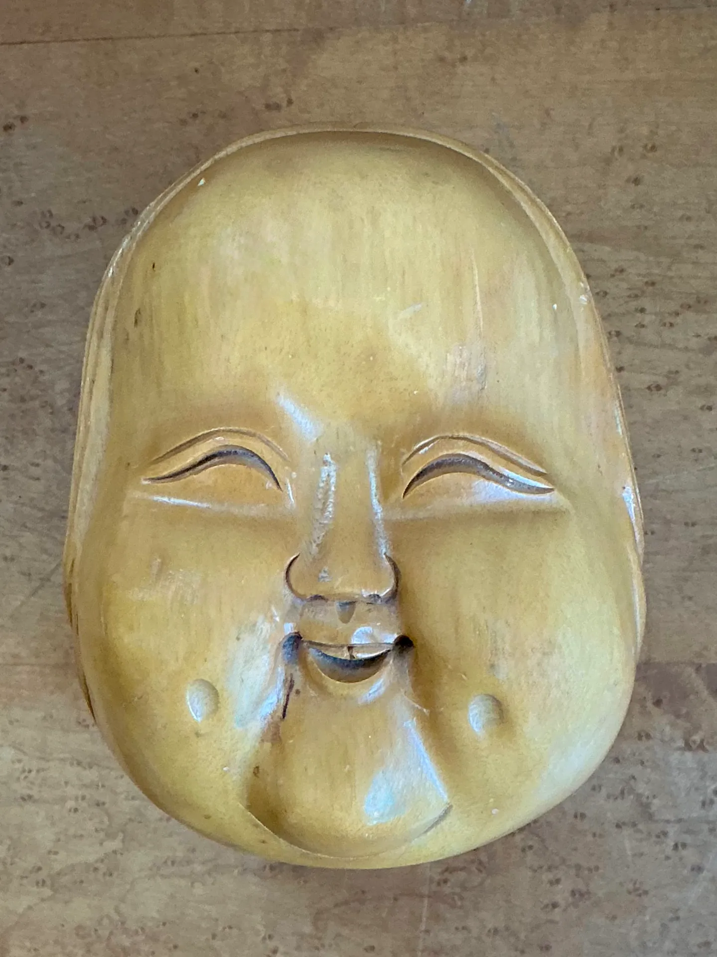 Vintage Carved Wood Smiling Face Box — additional photo 6