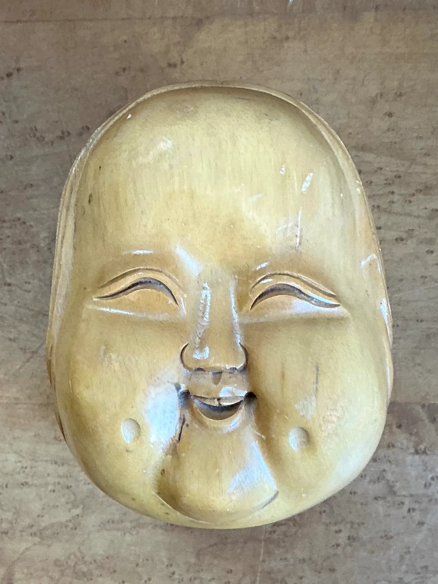 Vintage Carved Wood Smiling Face Box — additional photo 4