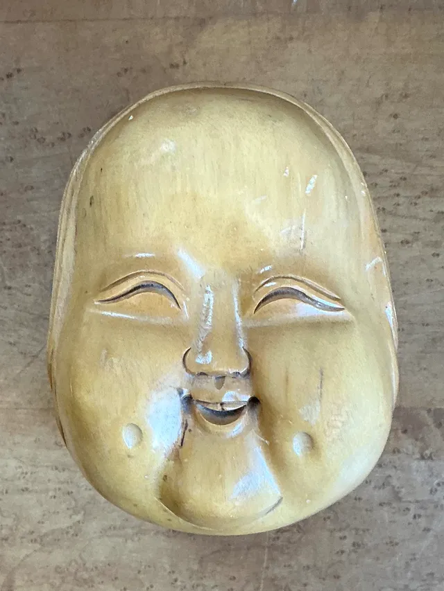 Vintage Carved Wood Smiling Face Box — additional photo 4