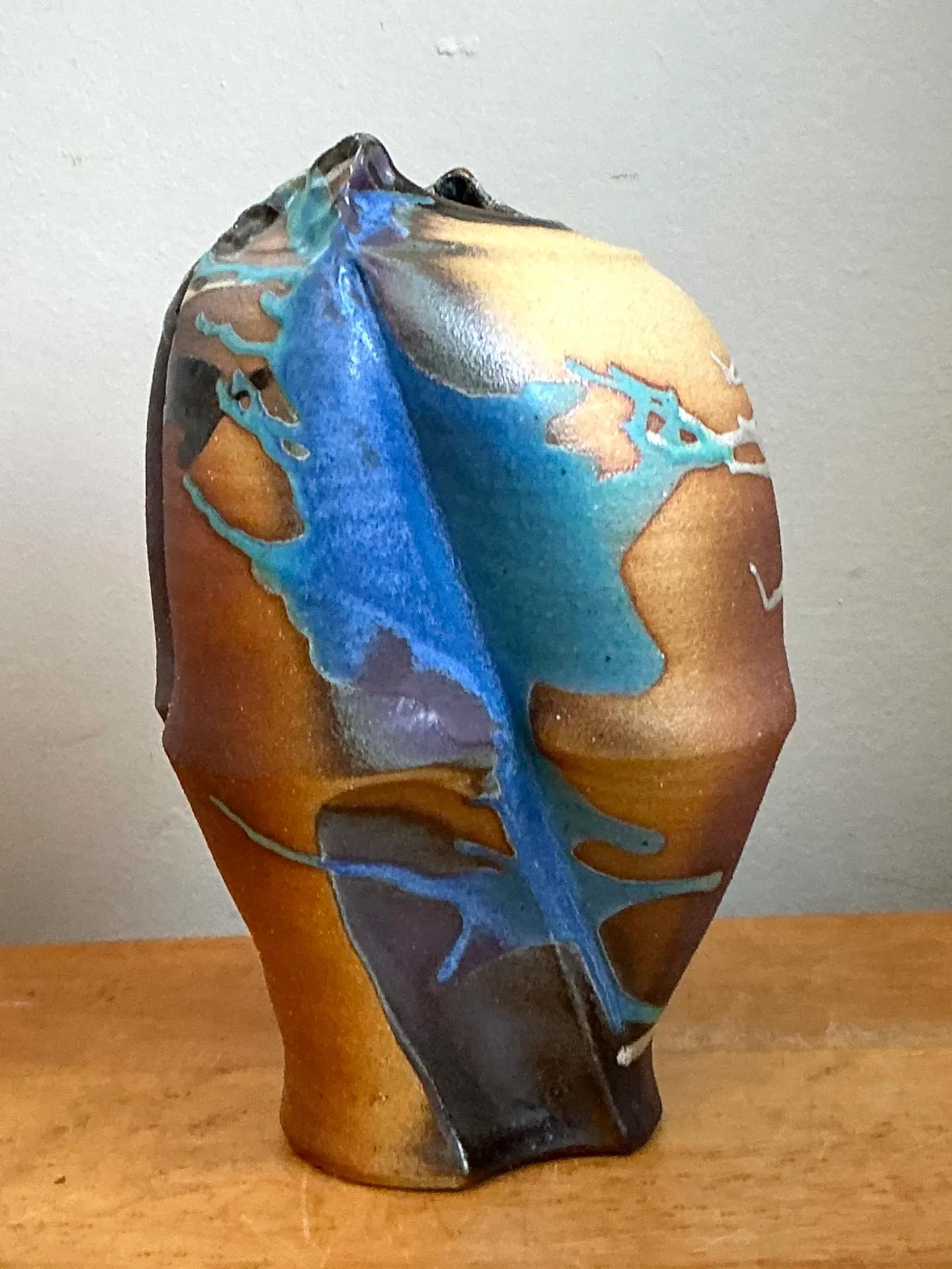 Vintage Abstract Drip Glaze Ceramic Vase — additional photo 2