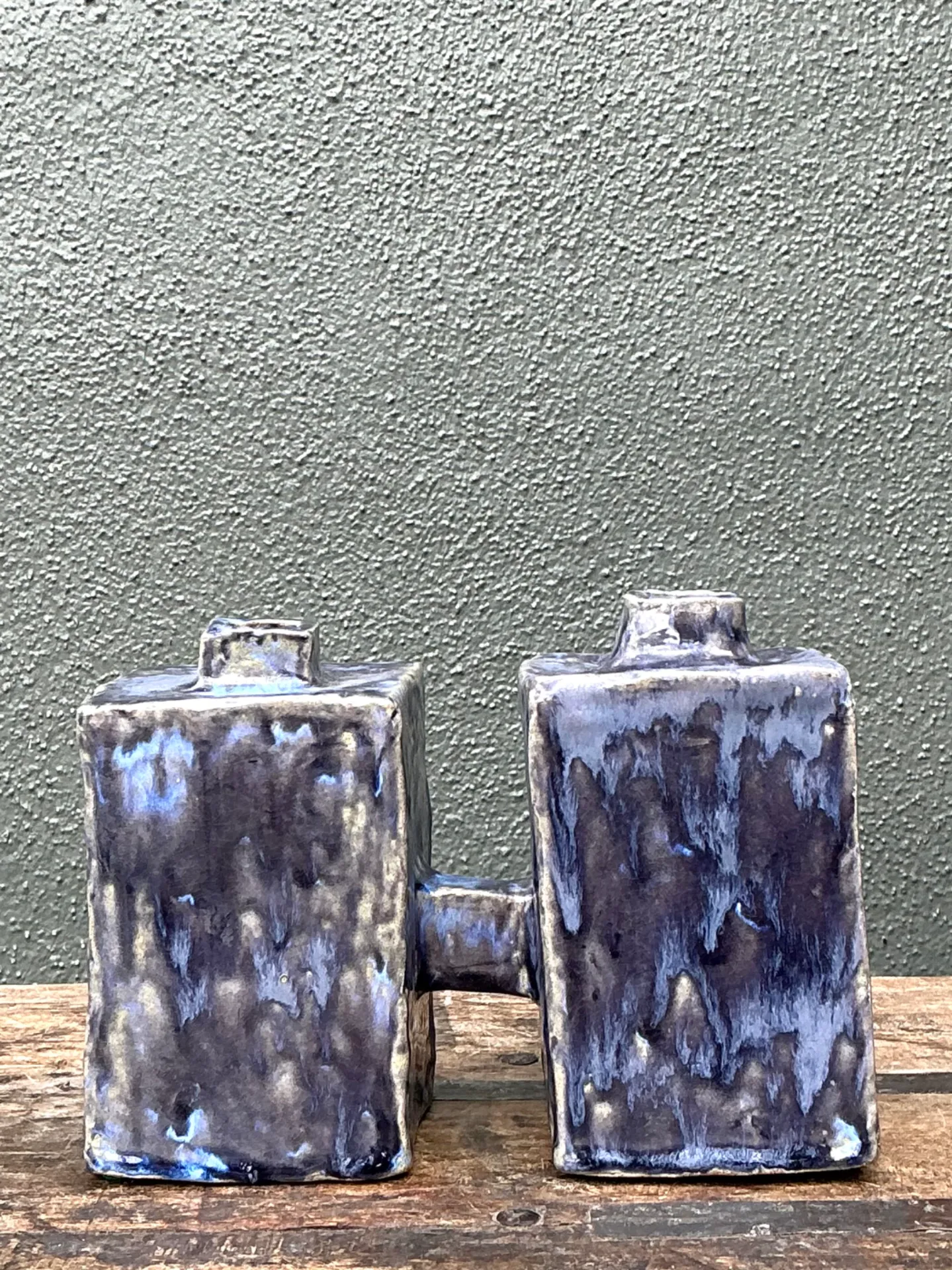 Vintage Dual Cubic Ceramic Vase — additional photo 3
