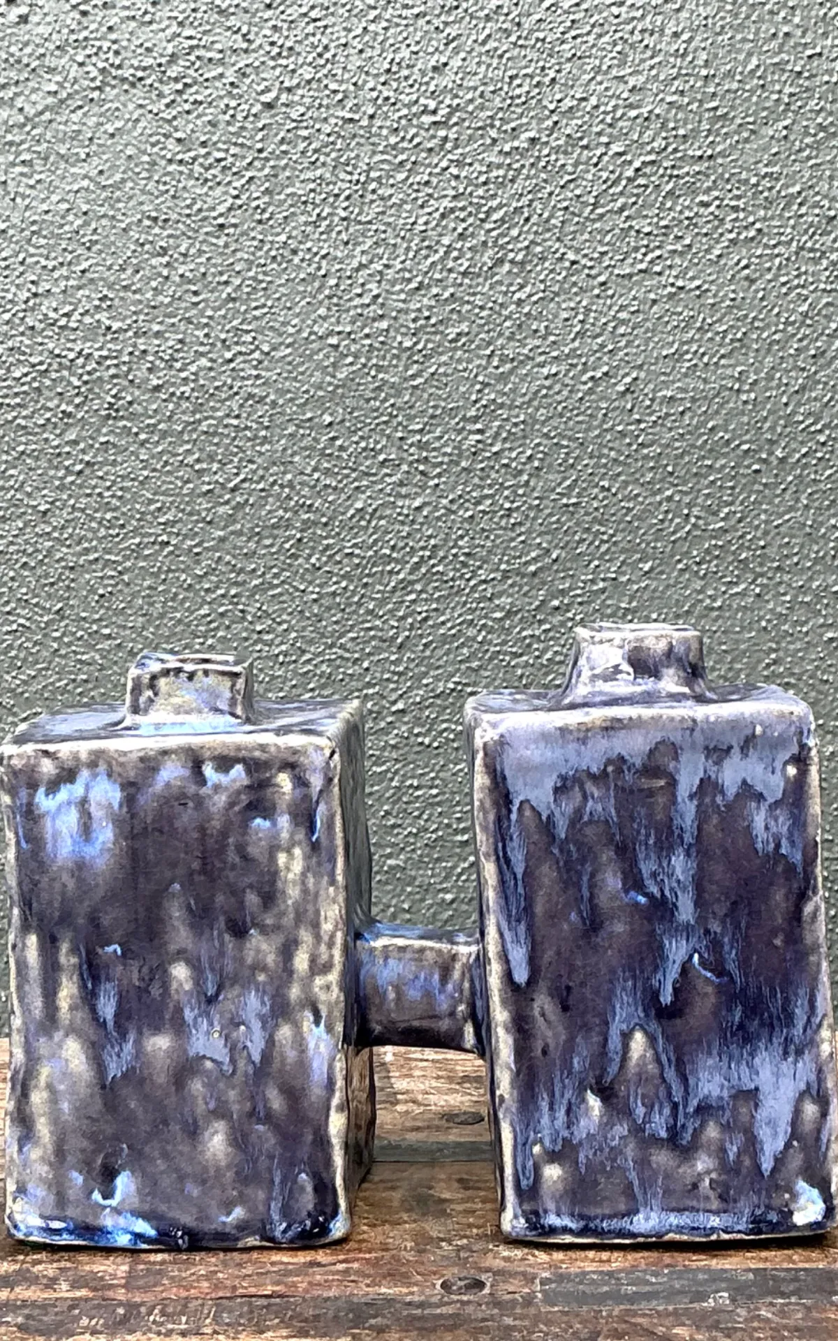 Vintage Dual Cubic Ceramic Vase — additional photo 3