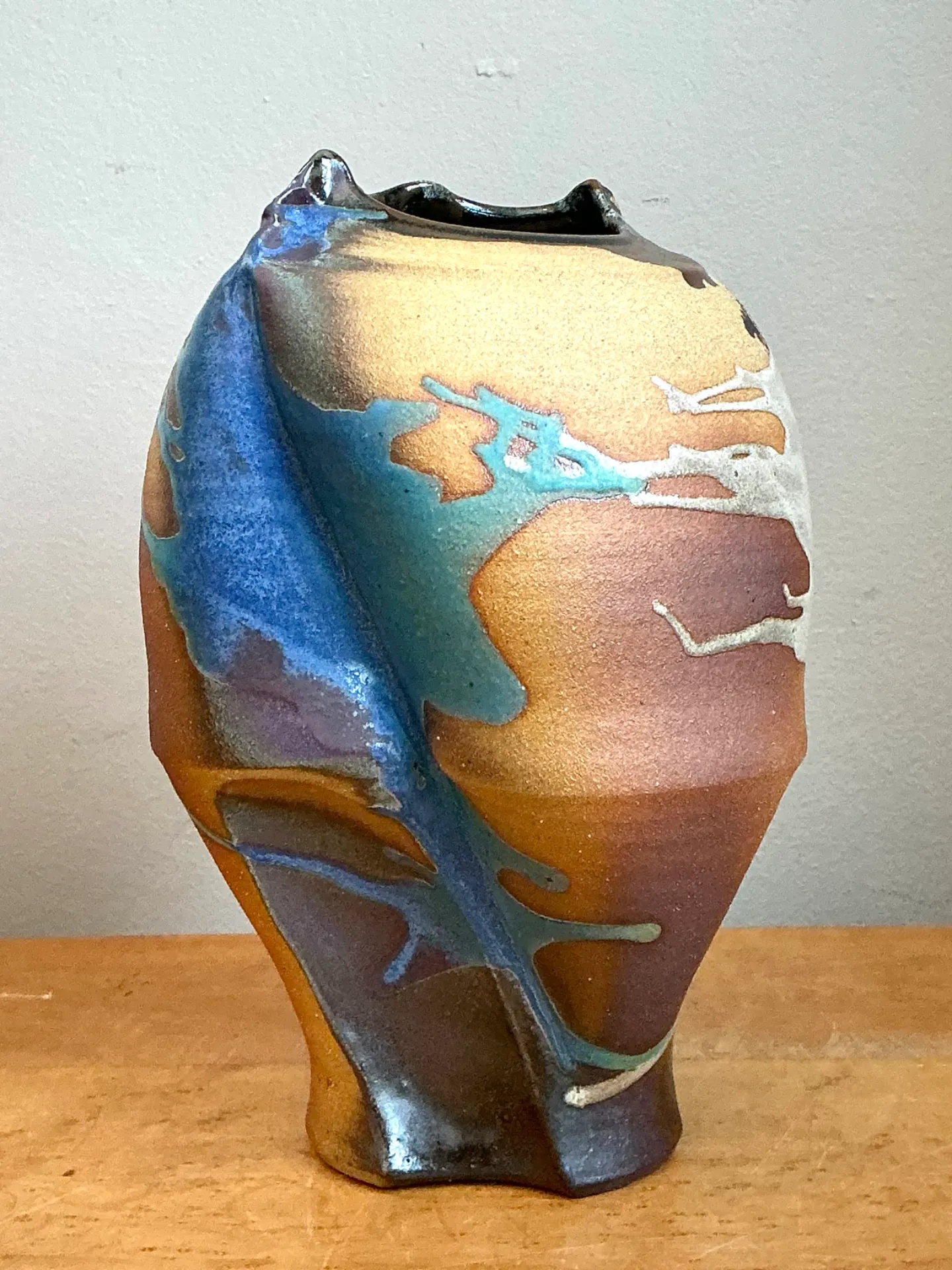 Vintage Abstract Drip Glaze Ceramic Vase — additional photo 5