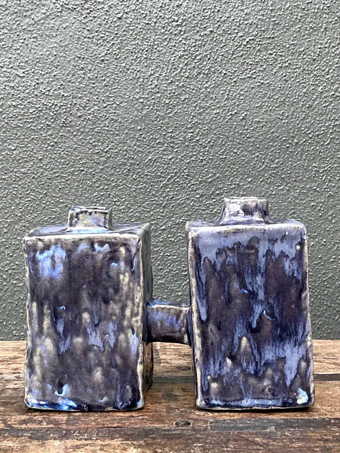 Vintage Dual Cubic Ceramic Vase — additional photo 5