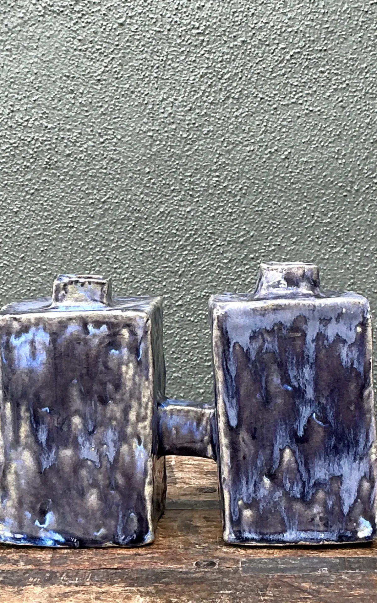 Vintage Dual Cubic Ceramic Vase — additional photo 5