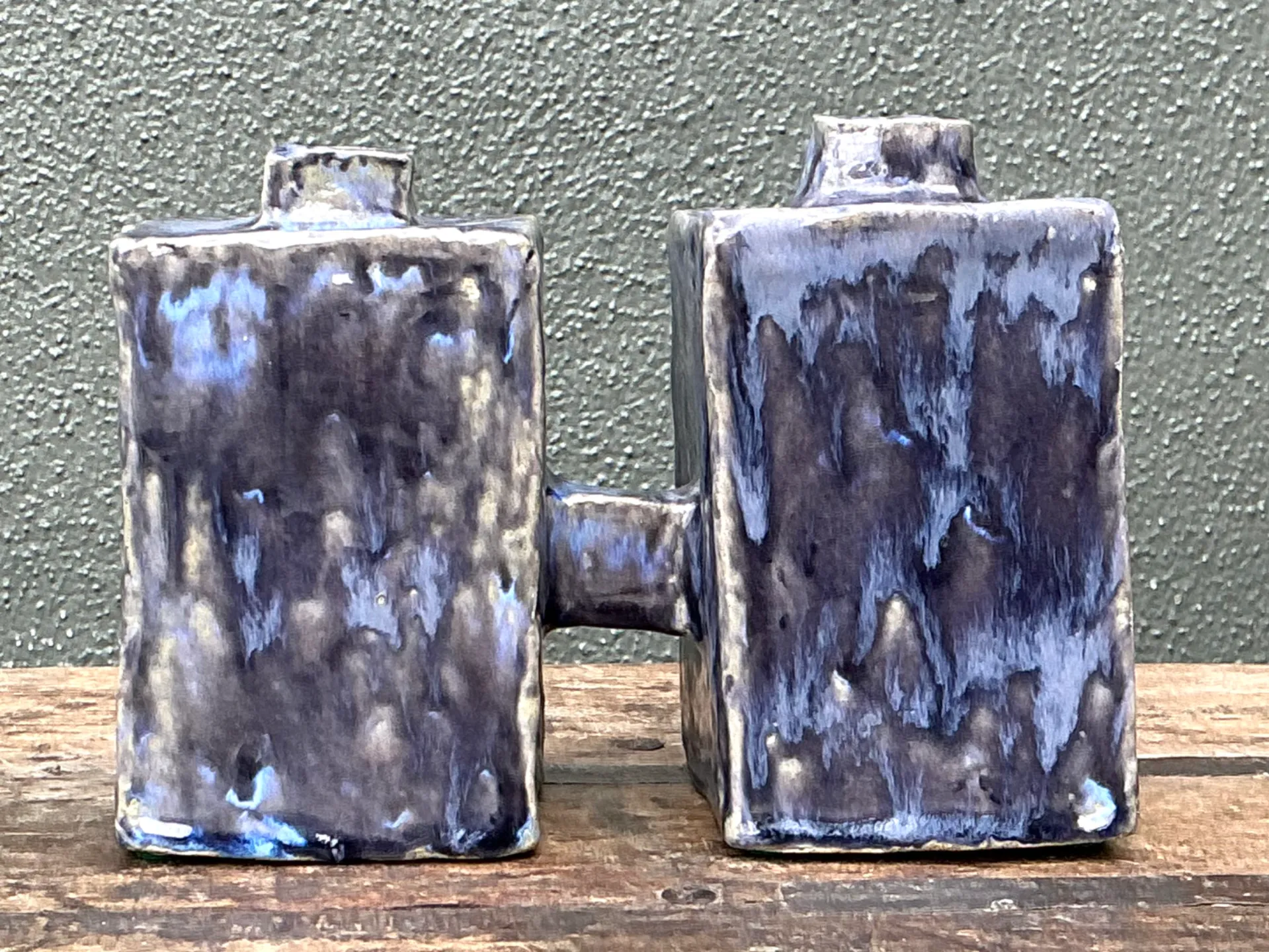 Vintage Dual Cubic Ceramic Vase — additional photo 7