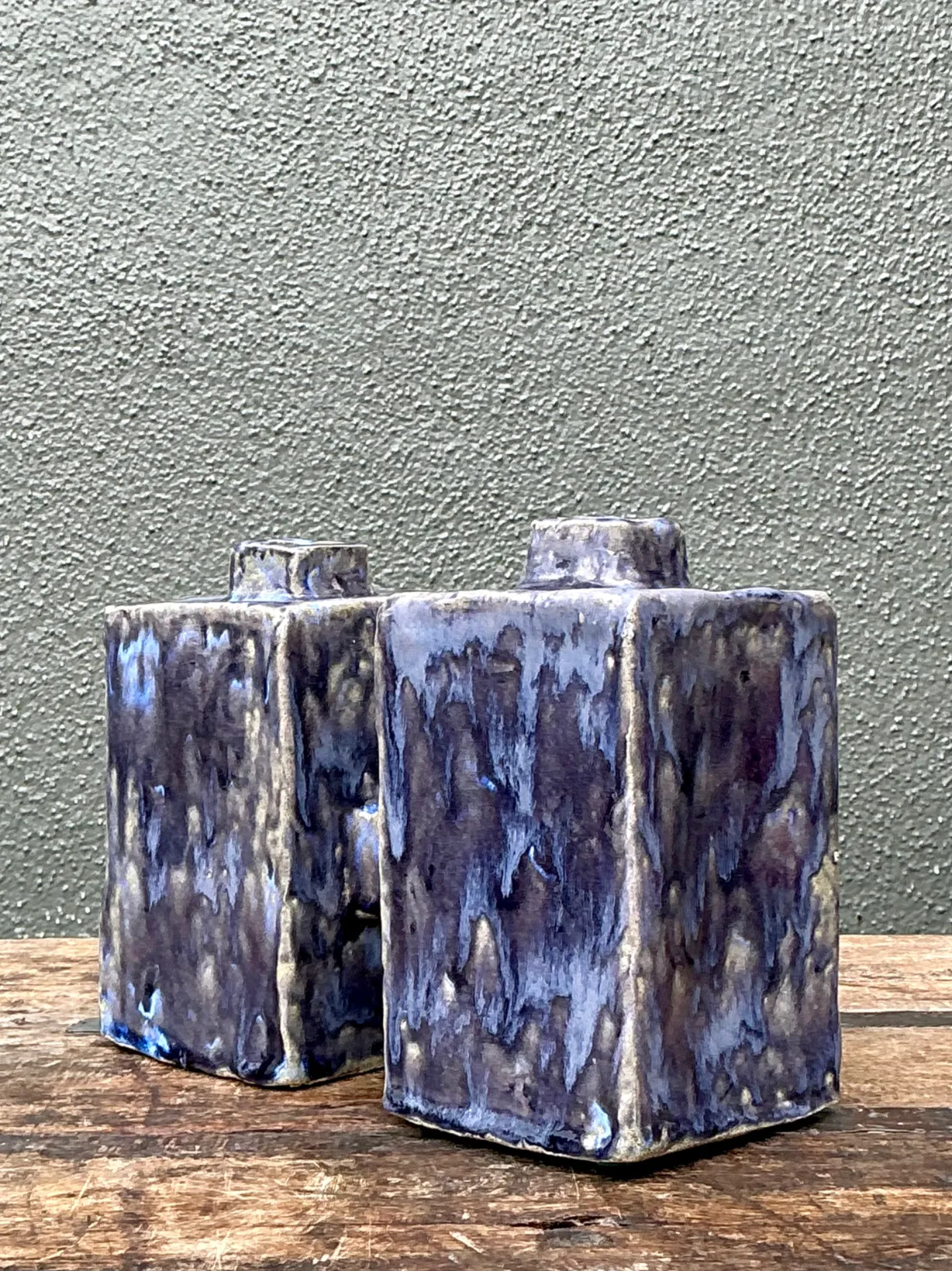 Vintage Dual Cubic Ceramic Vase — additional photo 2