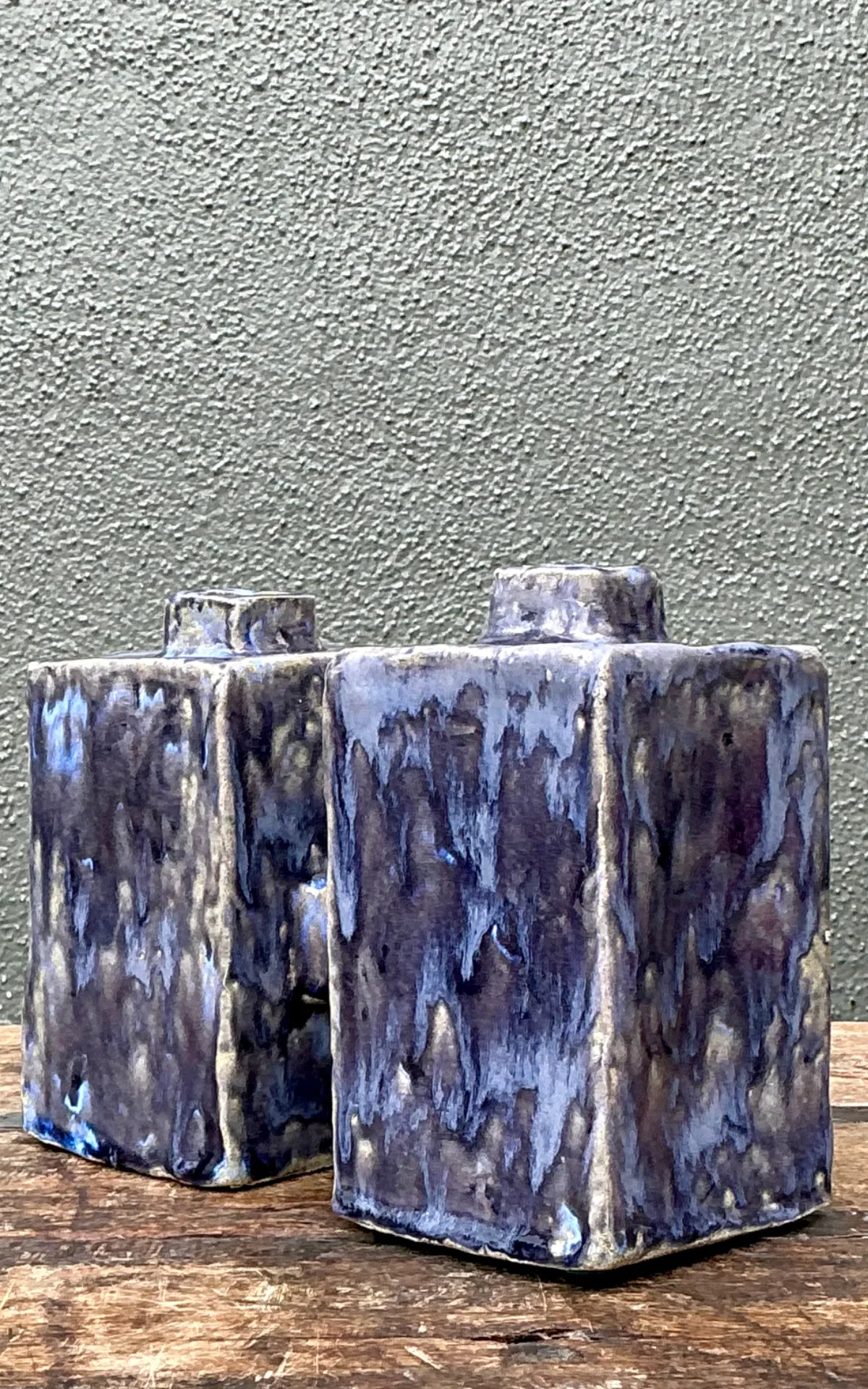 Vintage Dual Cubic Ceramic Vase — additional photo 2