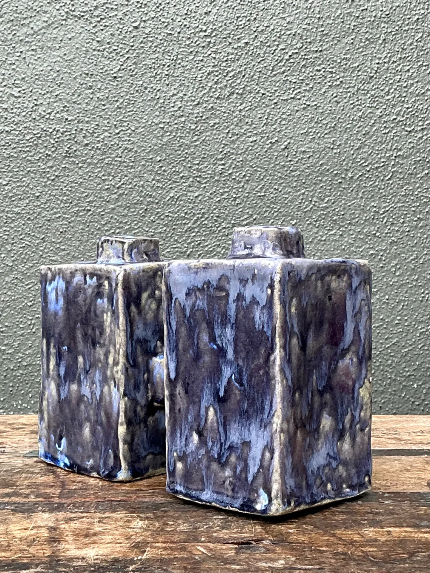 Vintage Dual Cubic Ceramic Vase — additional photo 4
